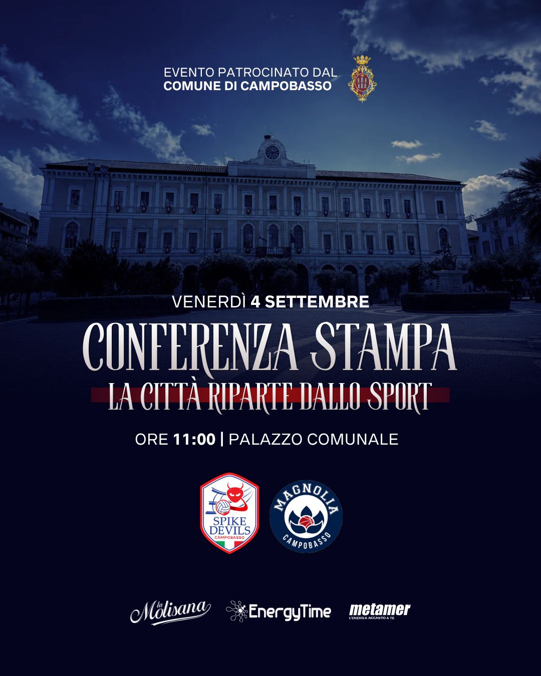 LA CITTÀ RIPARTE DALLO SPORT, IN COMUNE LA PRESENTAZIONE DELL’EVENTO